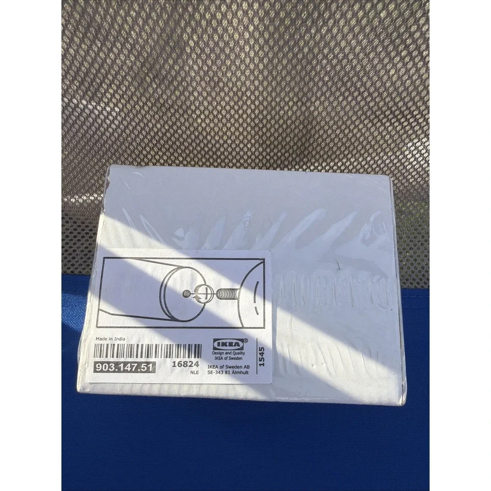 IKEA BEFOGAD Metal Finials White for Curtain Rod 903.147.51 Pack Of 2 NIB New
